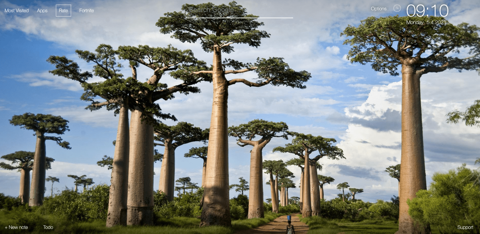 Nature – Ocean Beach & Space Galaxy New Tab extension for Chrome